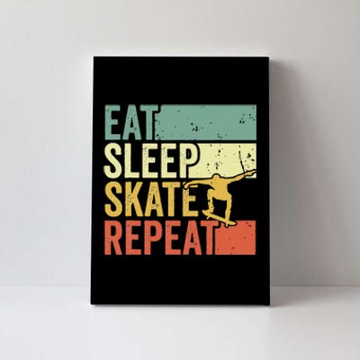 Eat Sleep Skate Repeat Retro Skateboarding Skater Canvas