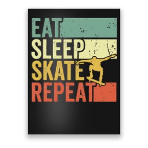 Eat Sleep Skate Repeat Retro Skateboarding Skater Poster