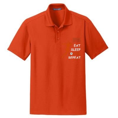 Eat Sleep Soccer Repeat funny Cool Sport Player Dry Zone Grid Polo