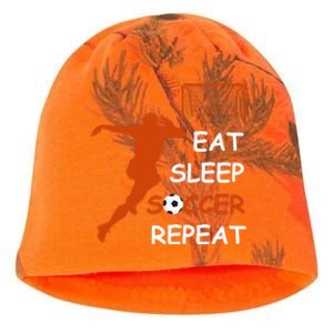 Eat Sleep Soccer Repeat funny Cool Sport Player Kati - Camo Knit Beanie