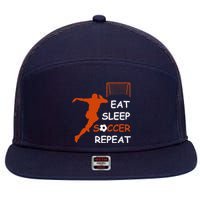 Eat Sleep Soccer Repeat funny Cool Sport Player 7 Panel Mesh Trucker Snapback Hat