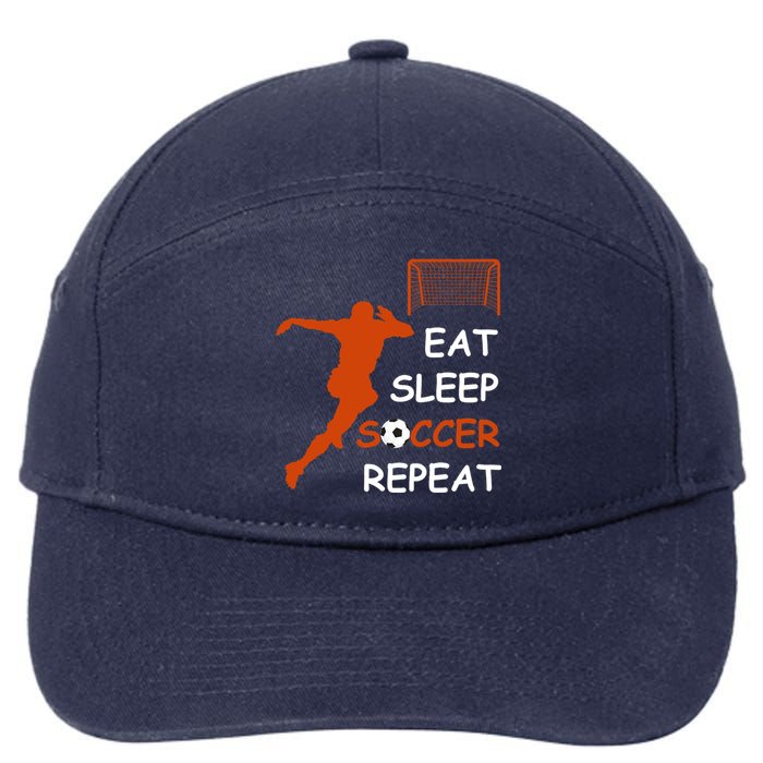 Eat Sleep Soccer Repeat funny Cool Sport Player 7-Panel Snapback Hat