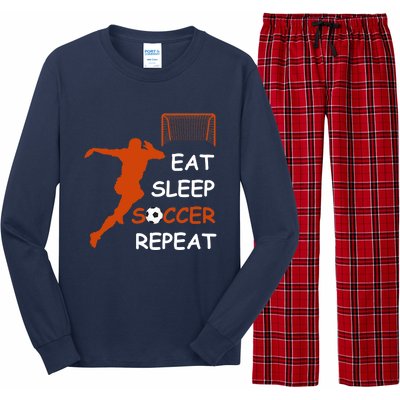 Eat Sleep Soccer Repeat funny Cool Sport Player Long Sleeve Pajama Set