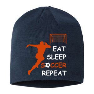 Eat Sleep Soccer Repeat funny Cool Sport Player Sustainable Beanie