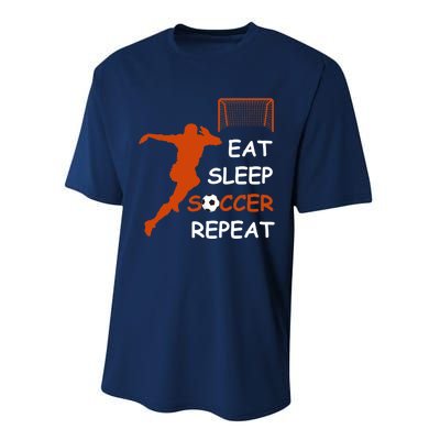 Eat Sleep Soccer Repeat funny Cool Sport Player Performance Sprint T-Shirt