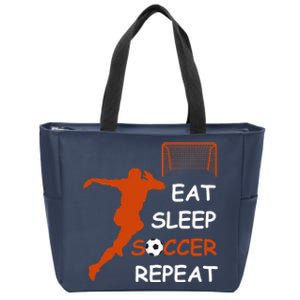 Eat Sleep Soccer Repeat funny Cool Sport Player Zip Tote Bag