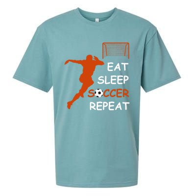 Eat Sleep Soccer Repeat funny Cool Sport Player Sueded Cloud Jersey T-Shirt