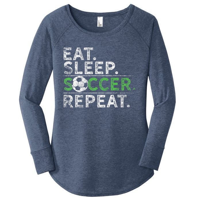 Eat Sleep Soccer Repeat Soccer Player Coach Women's Perfect Tri Tunic Long Sleeve Shirt