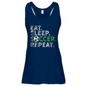 Eat Sleep Soccer Repeat Soccer Player Coach Ladies Essential Flowy Tank