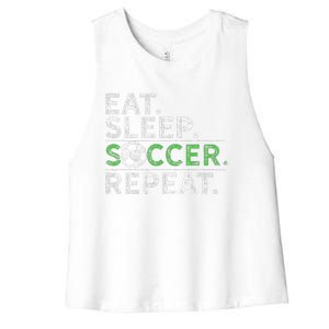 Eat Sleep Soccer Repeat Soccer Player Coach Women's Racerback Cropped Tank