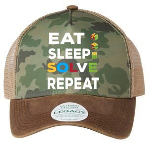 Eat Sleep Solve Repeat Rubik Game Funny Birthday Party Cute Gift Legacy Tie Dye Trucker Hat