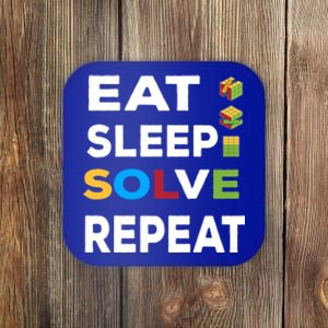 Eat Sleep Solve Repeat Rubik Game Funny Birthday Party Cute Gift Coaster