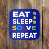 Eat Sleep Solve Repeat Rubik Game Funny Birthday Party Cute Gift Coaster