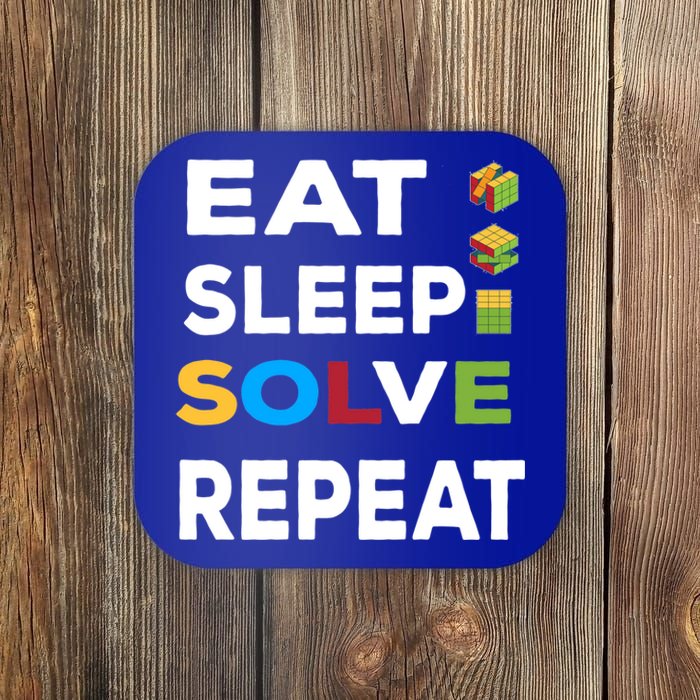 Eat Sleep Solve Repeat Rubik Game Funny Birthday Party Cute Gift Coaster