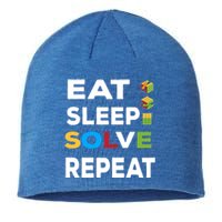 Eat Sleep Solve Repeat Rubik Game Funny Birthday Party Cute Gift Sustainable Beanie