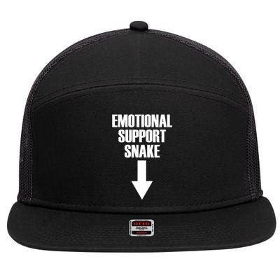 Emotional Support Snake Adult Humor 7 Panel Mesh Trucker Snapback Hat