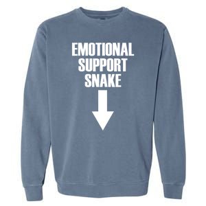 Emotional Support Snake Adult Humor Garment-Dyed Sweatshirt