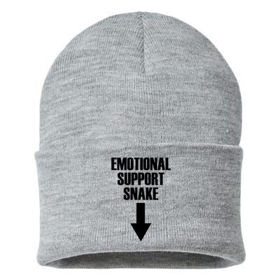 Emotional Support Snake Adult Humor Sustainable Knit Beanie