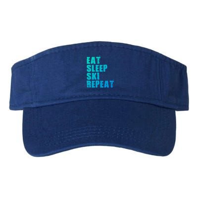 Eat Sleep Ski Repeat Motivational Gift Ace058d Gift Valucap Bio-Washed Visor