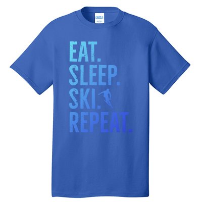 Eat Sleep Ski Repeat Gift Skiing Cool Gift Tall T-Shirt