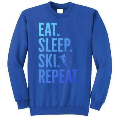 Eat Sleep Ski Repeat Gift Skiing Cool Gift Tall Sweatshirt