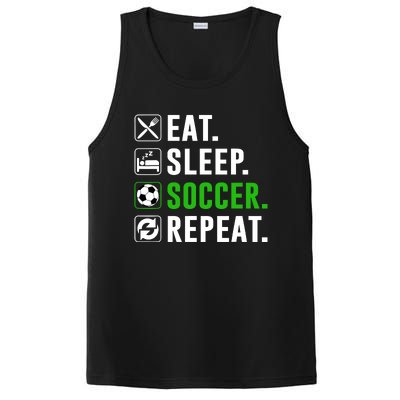 Eat Sleep Soccer Repeat Funny Soccer Player PosiCharge Competitor Tank