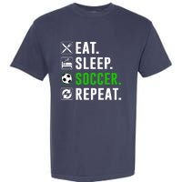 Eat Sleep Soccer Repeat Funny Soccer Player Garment-Dyed Heavyweight T-Shirt