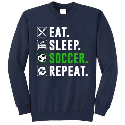 Eat Sleep Soccer Repeat Funny Soccer Player Sweatshirt