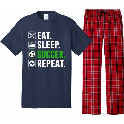 Eat Sleep Soccer Repeat Funny Soccer Player Pajama Set