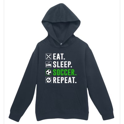 Eat Sleep Soccer Repeat Funny Soccer Player Urban Pullover Hoodie