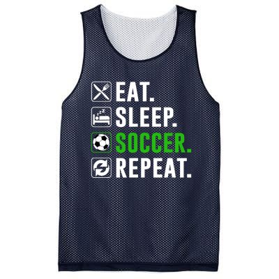 Eat Sleep Soccer Repeat Funny Soccer Player Mesh Reversible Basketball Jersey Tank