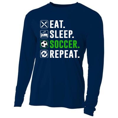 Eat Sleep Soccer Repeat Funny Soccer Player Cooling Performance Long Sleeve Crew