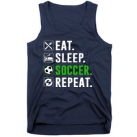 Eat Sleep Soccer Repeat Funny Soccer Player Tank Top