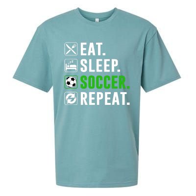 Eat Sleep Soccer Repeat Funny Soccer Player Sueded Cloud Jersey T-Shirt