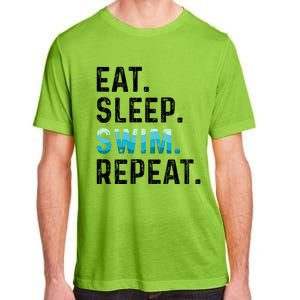 Eat Sleep Swim Repeat Funny Swimmer Swimming Player Graphic Gift Adult ChromaSoft Performance T-Shirt