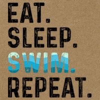 Eat Sleep Swim Repeat Funny Swimmer Swimming Player Graphic Gift Cotton Canvas Backpack