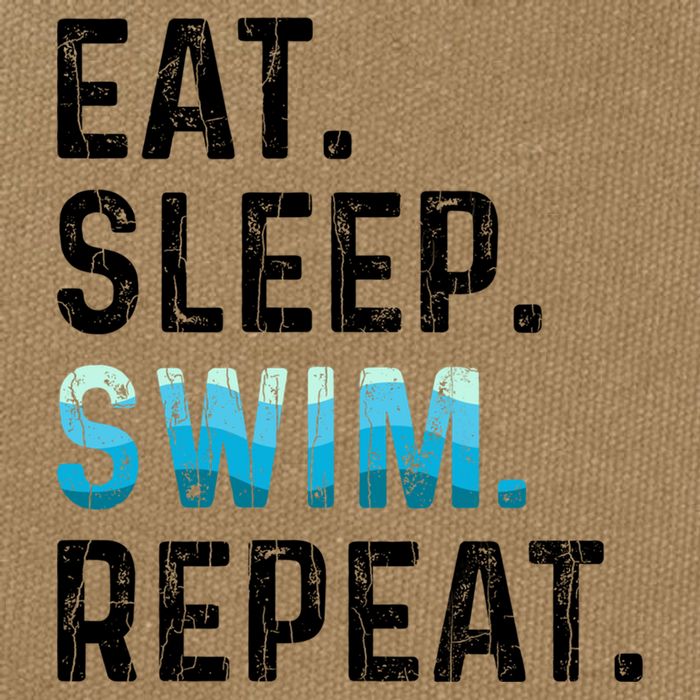 Eat Sleep Swim Repeat Funny Swimmer Swimming Player Graphic Gift Cotton Canvas Backpack