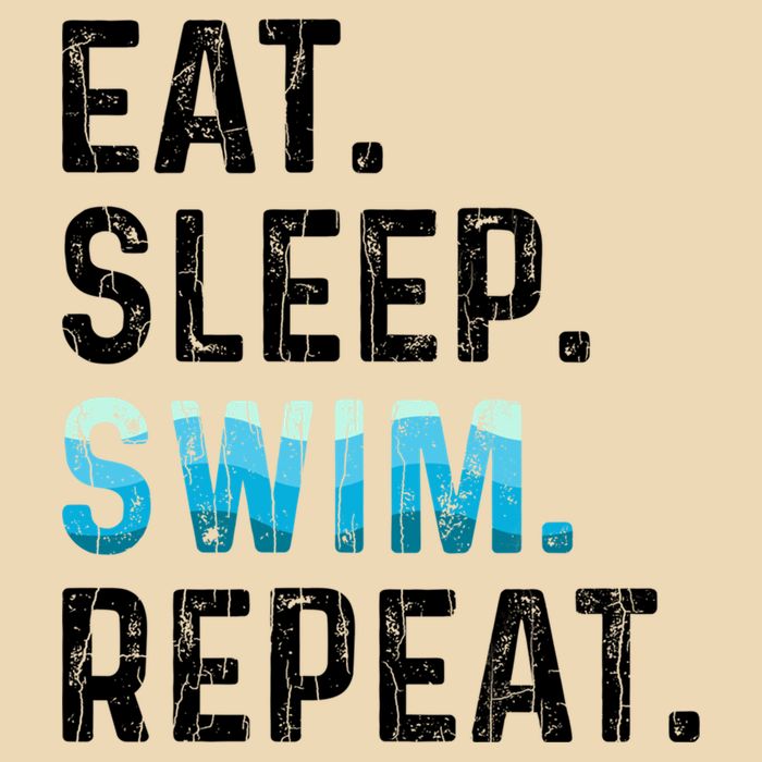 Eat Sleep Swim Repeat Funny Swimmer Swimming Player Graphic Gift Drawstring Bag