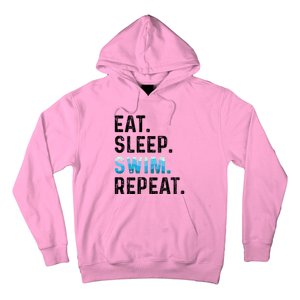 Eat Sleep Swim Repeat Funny Swimmer Swimming Player Graphic Gift Hoodie