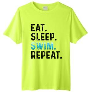 Eat Sleep Swim Repeat Funny Swimmer Swimming Player Graphic Gift Tall Fusion ChromaSoft Performance T-Shirt