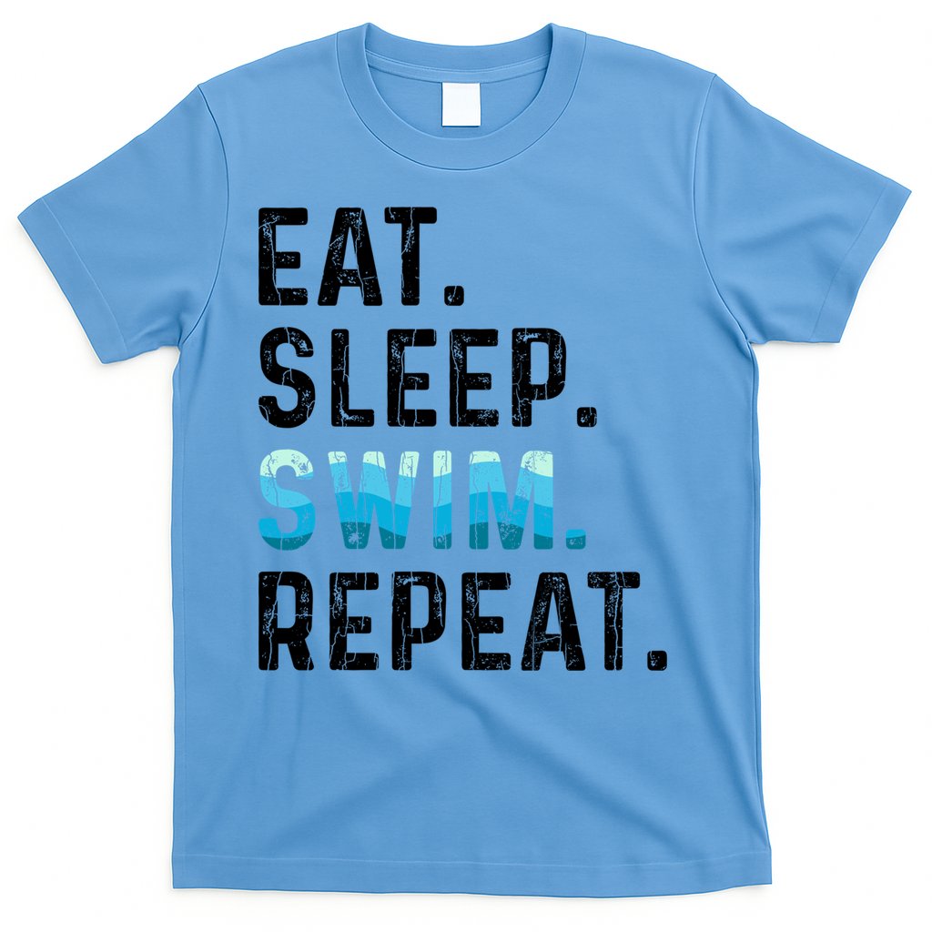 Eat Sleep Swim Repeat Funny Swimmer Swimming Player Graphic Gift T-Shirt