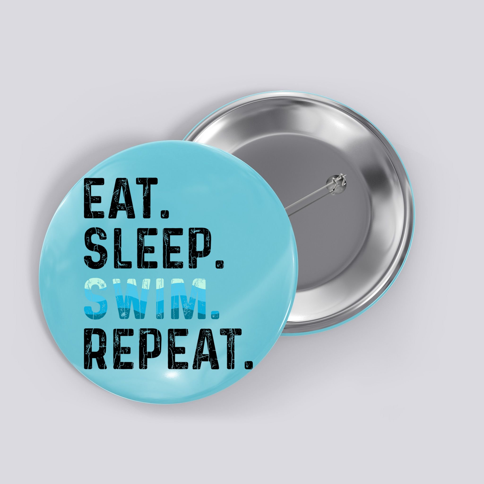 Eat Sleep Swim Repeat Funny Swimmer Swimming Player Graphic Gift Button