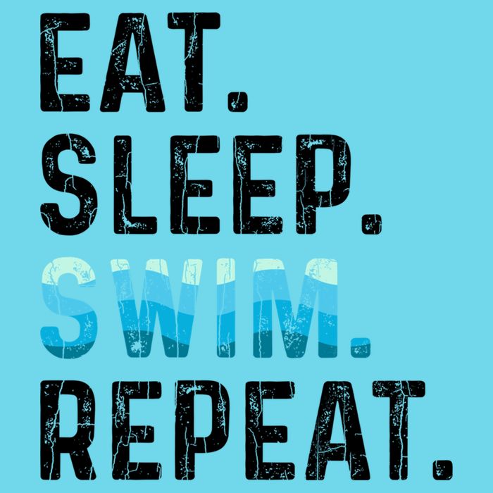 Eat Sleep Swim Repeat Funny Swimmer Swimming Player Graphic Gift Button
