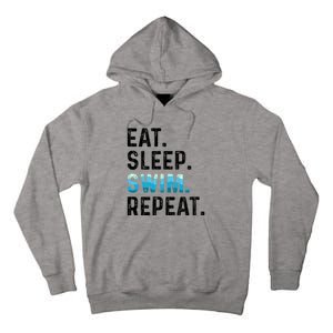 Eat Sleep Swim Repeat Funny Swimmer Swimming Player Graphic Gift Tall Hoodie