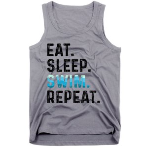 Eat Sleep Swim Repeat Funny Swimmer Swimming Player Graphic Gift Tank Top