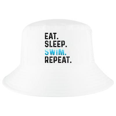 Eat Sleep Swim Repeat Funny Swimmer Swimming Player Graphic Gift Cool Comfort Performance Bucket Hat
