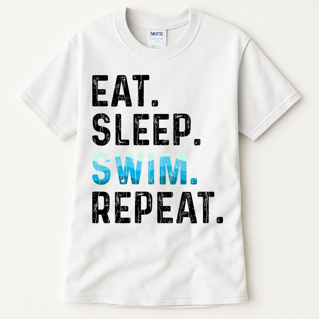 Eat Sleep Swim Repeat Funny Swimmer Swimming Player Graphic Gift Tall T-Shirt