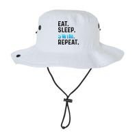 Eat Sleep Swim Repeat Funny Swimmer Swimming Player Graphic Gift Bucket Hat