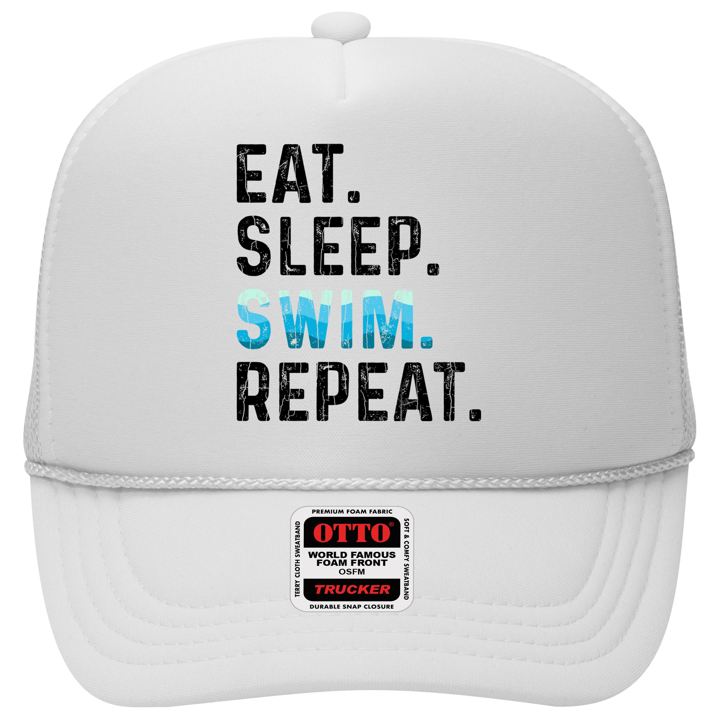 Eat Sleep Swim Repeat Funny Swimmer Swimming Player Graphic Gift Hat