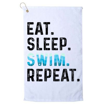 Eat Sleep Swim Repeat Funny Swimmer Swimming Player Graphic Gift Golf Towel